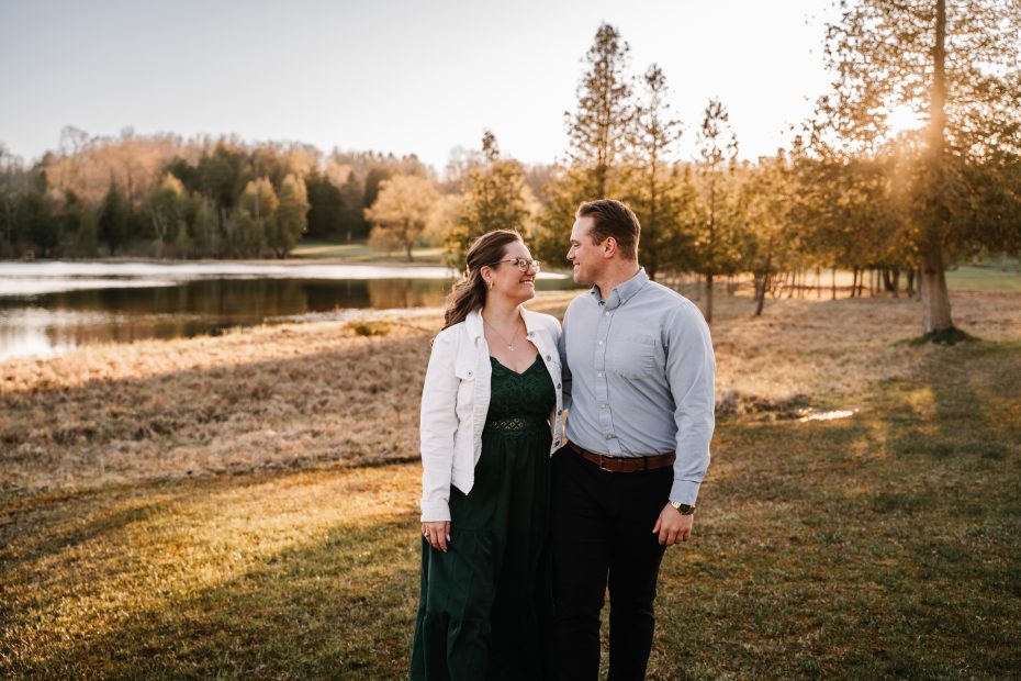 Couple spring season engagement session at Cedar Lake