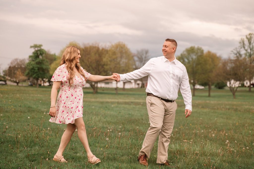 Couple spring season engagement session in Utica New York