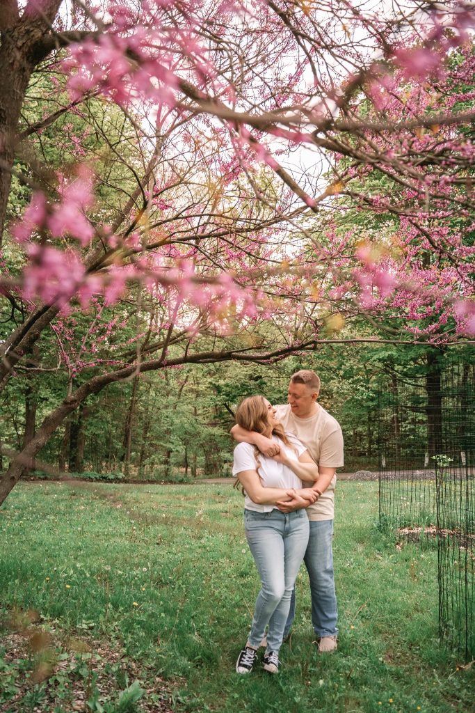 Couple spring season engagement session in Utica New York