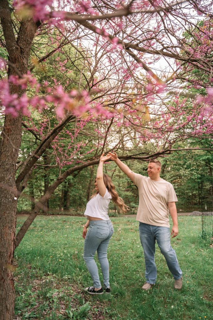 Couple spring season engagement session in Utica New York