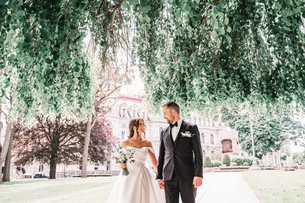 Bride and Groom at Sixty State Place wedding