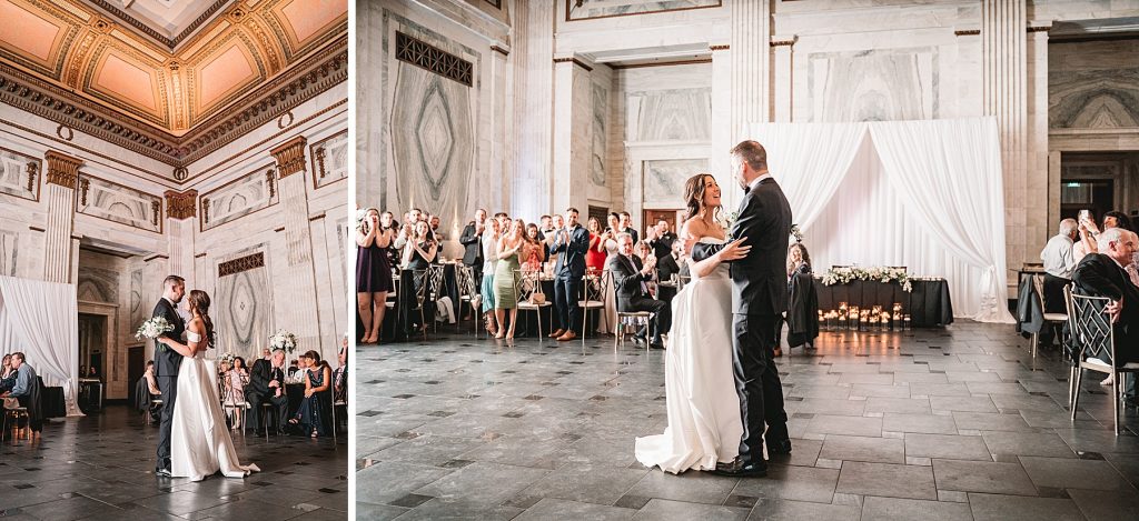 Bride and Groom First Dance at Sixty State Place wedding