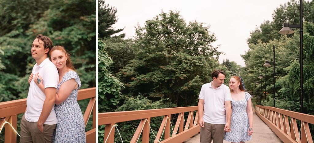 hamilton college engagement session by the bridge