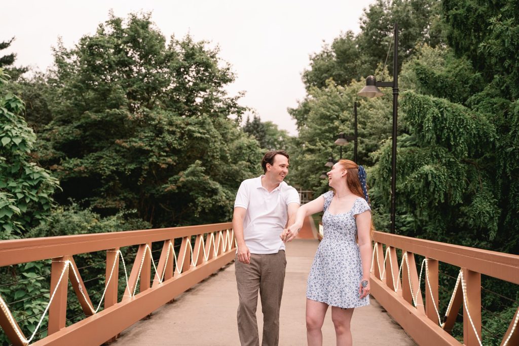 hamilton college engagement session by the bridge