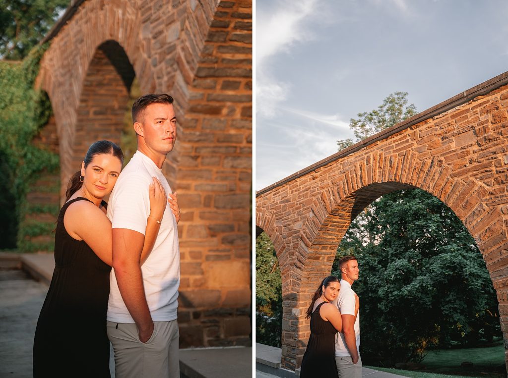 root glen engagement session shots during golden hour