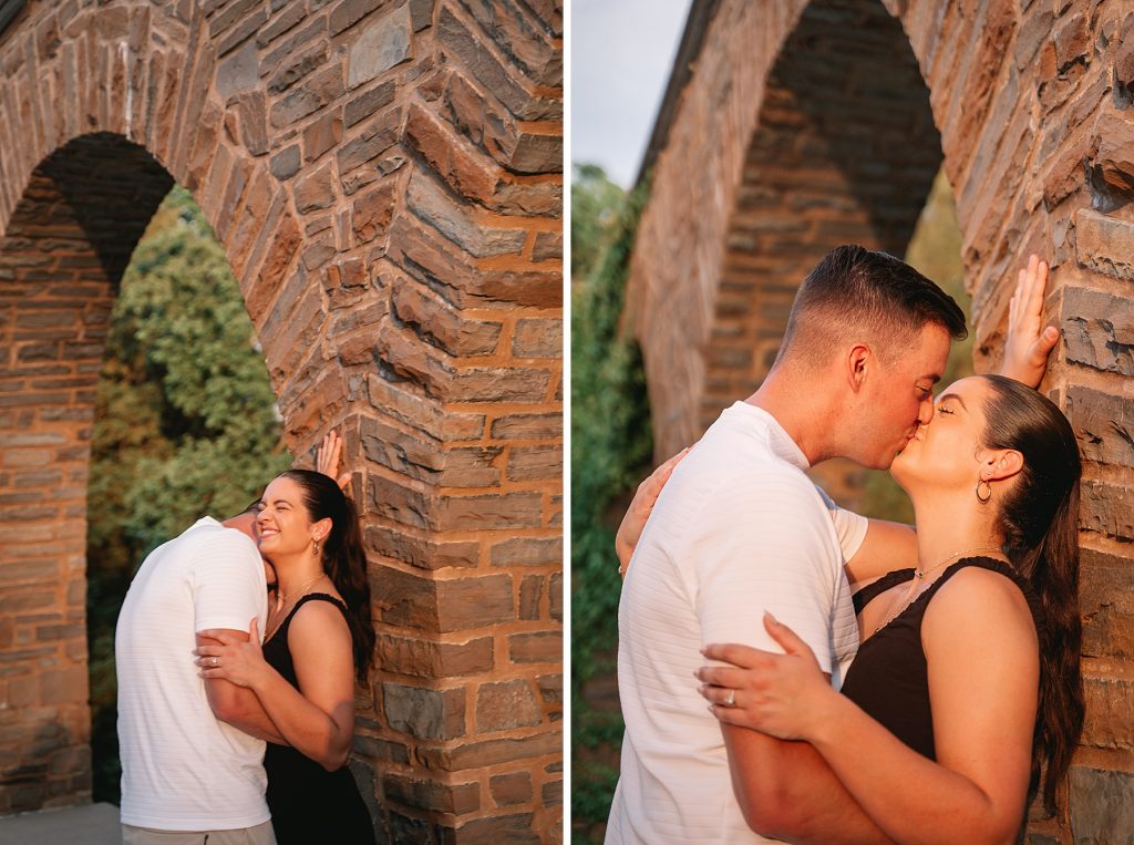 root glen engagement session shots during golden hour