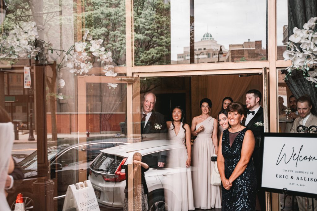 family witnessing first look at the front door of sixty state place