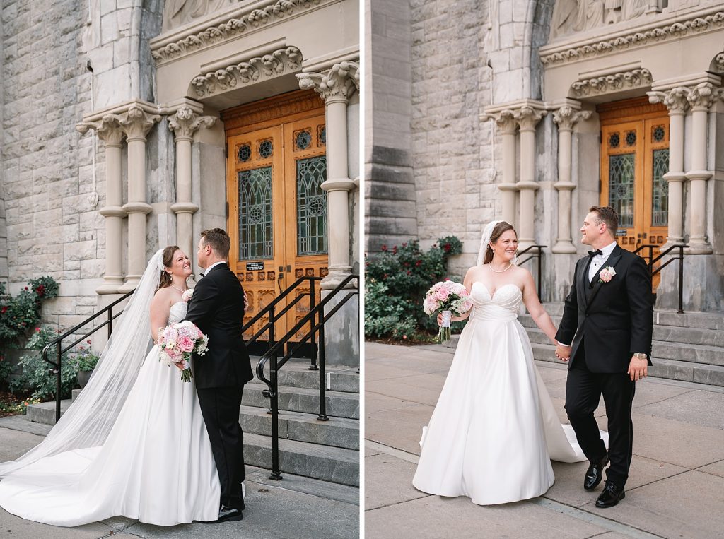 sky armory wedding portrait session with bride and groom