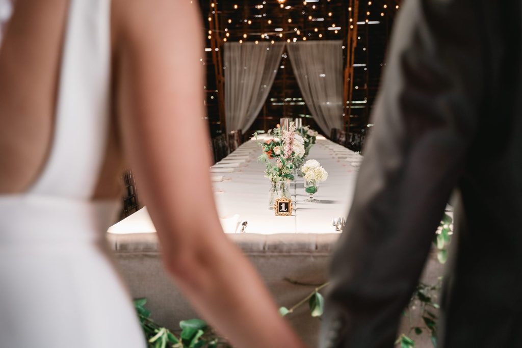 spring hayloft on the arch wedding