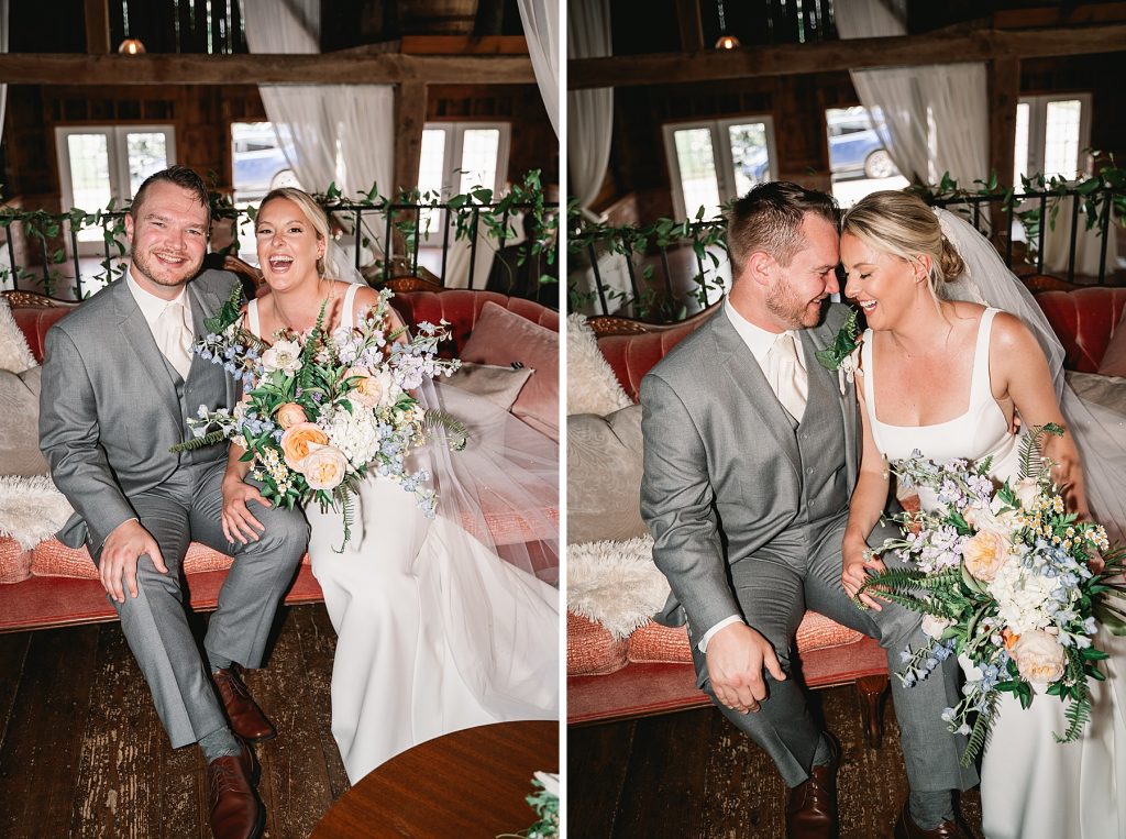 spring hayloft on the arch wedding portrait