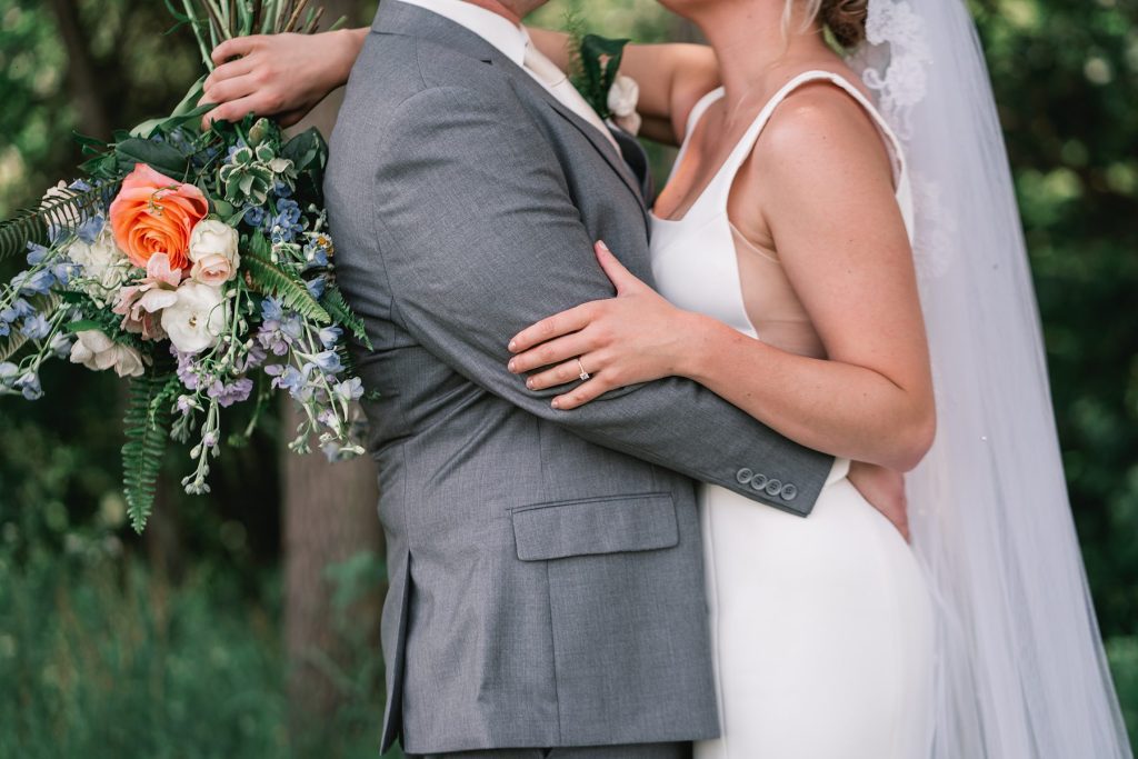 spring hayloft on the arch wedding portrait