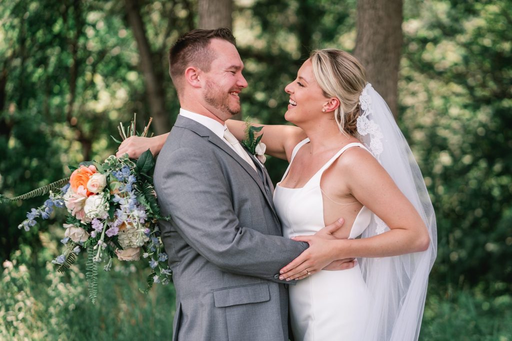 spring hayloft on the arch wedding portrait