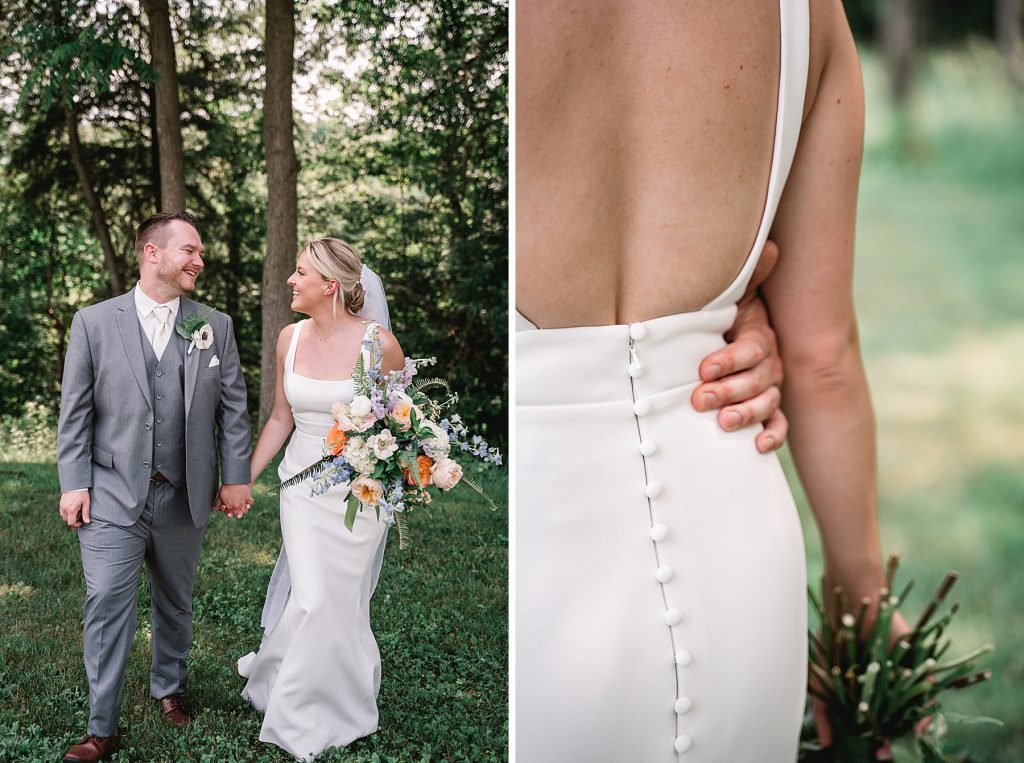 spring hayloft on the arch wedding portrait