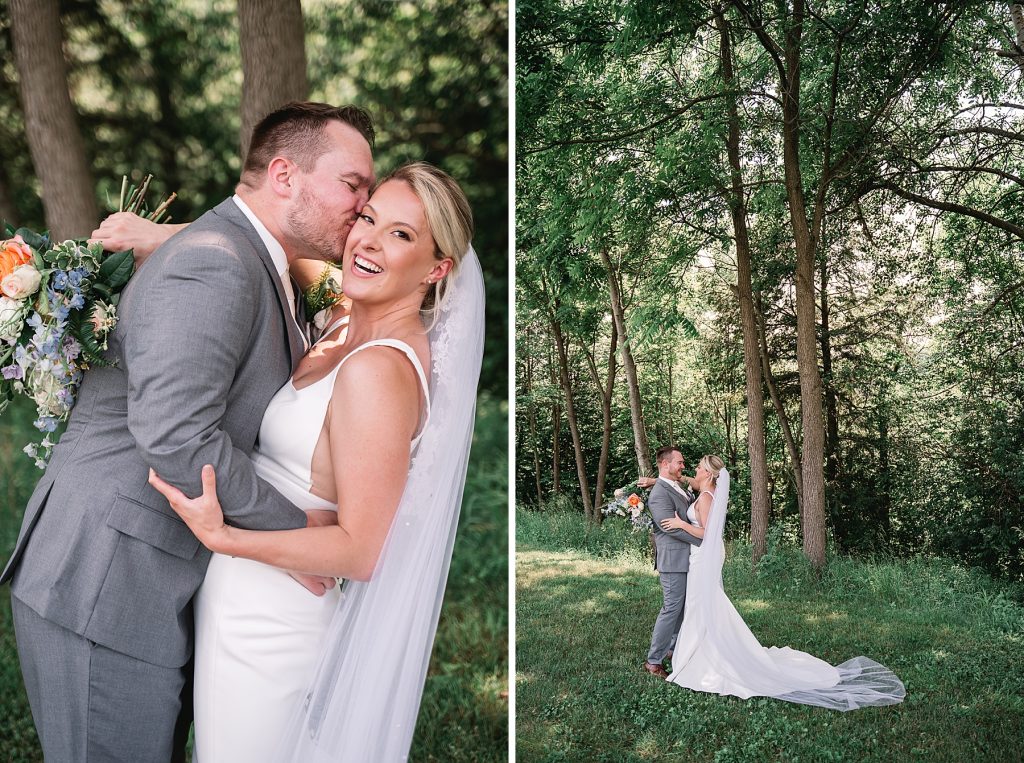 spring hayloft on the arch wedding portrait