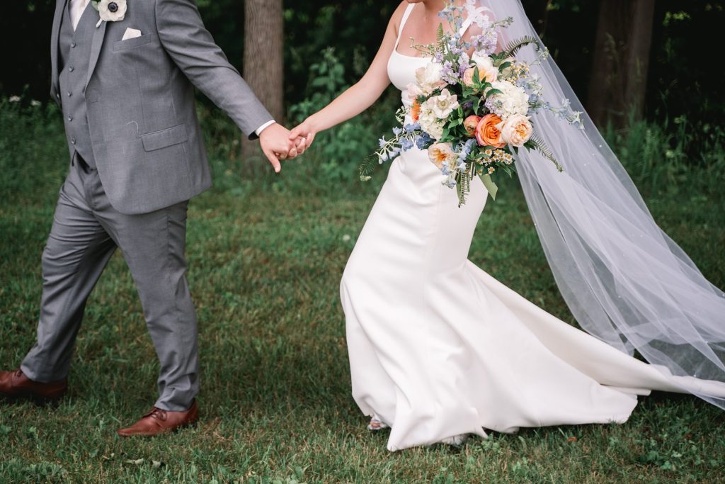 spring hayloft on the arch wedding portrait