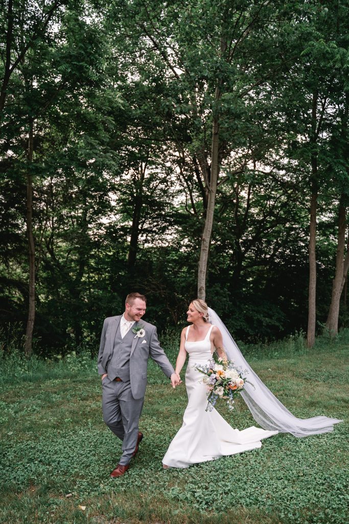 spring hayloft on the arch wedding portrait