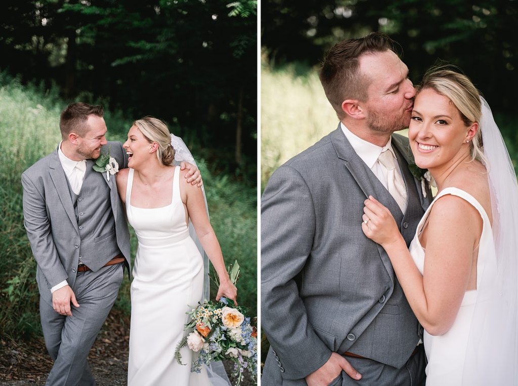 spring hayloft on the arch wedding portrait