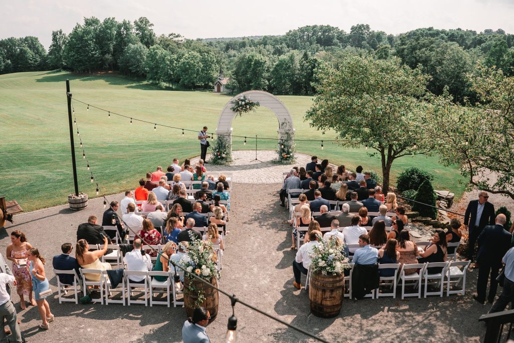 spring hayloft on the arch wedding ceremony