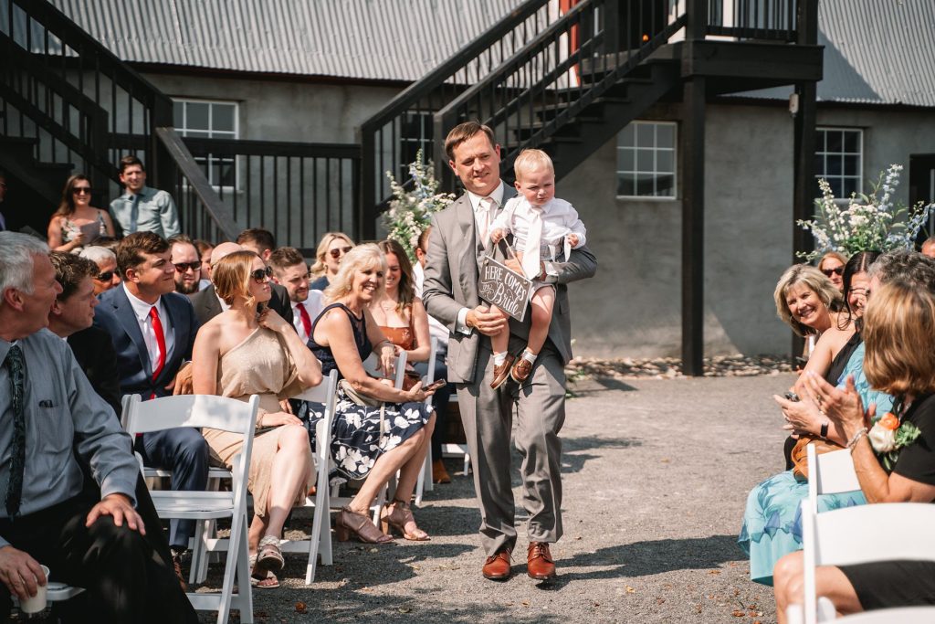 spring hayloft on the arch wedding ceremony