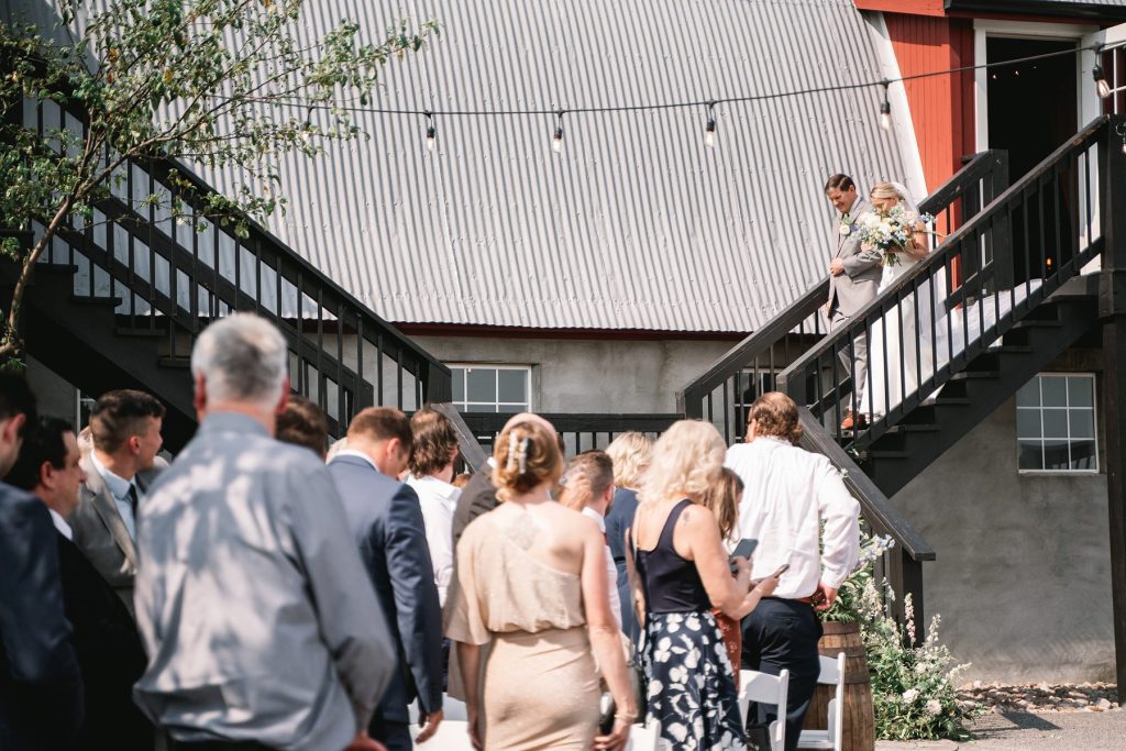 spring hayloft on the arch wedding ceremony