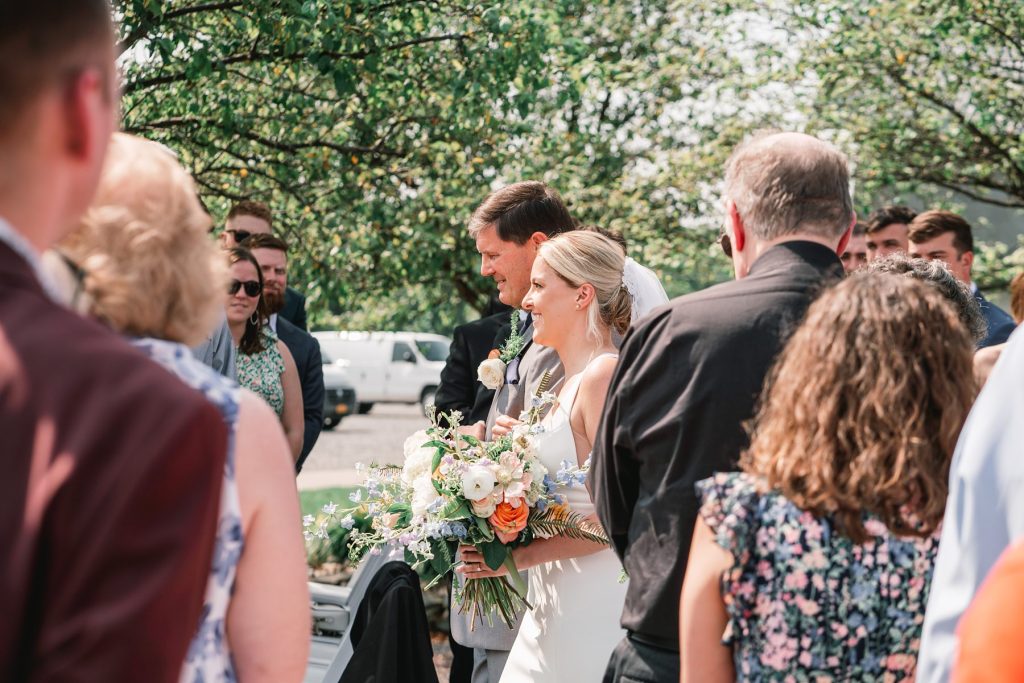 spring hayloft on the arch wedding ceremony