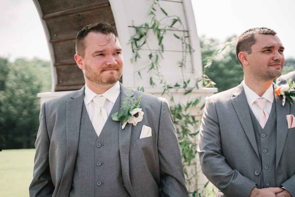 spring hayloft on the arch wedding ceremony