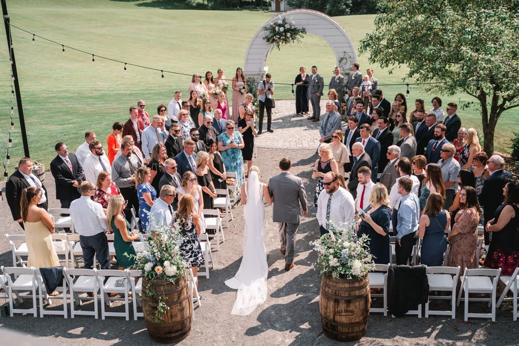 spring hayloft on the arch wedding ceremony