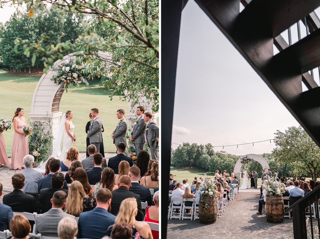 spring hayloft on the arch wedding ceremony