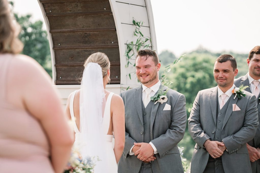 spring hayloft on the arch wedding ceremony