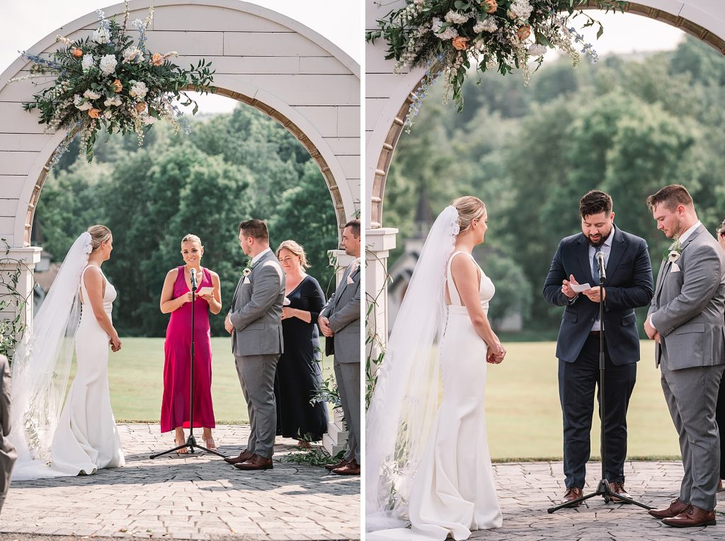 spring hayloft on the arch wedding ceremony