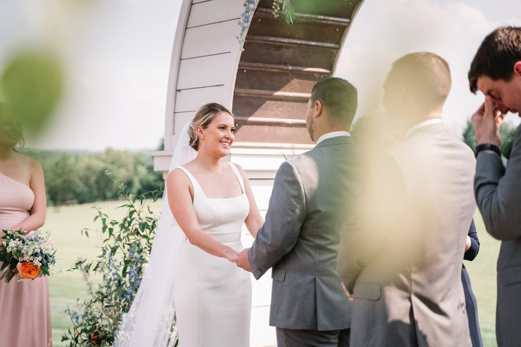 spring hayloft on the arch wedding ceremony