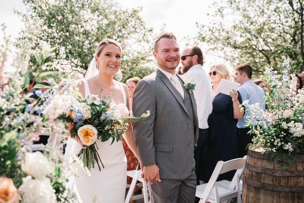 spring hayloft on the arch wedding ceremony 