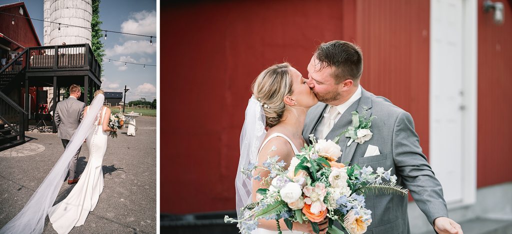 spring hayloft on the arch wedding ceremony 