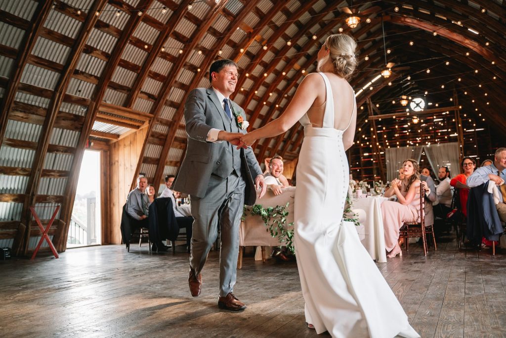 spring hayloft on the arch wedding reception dance