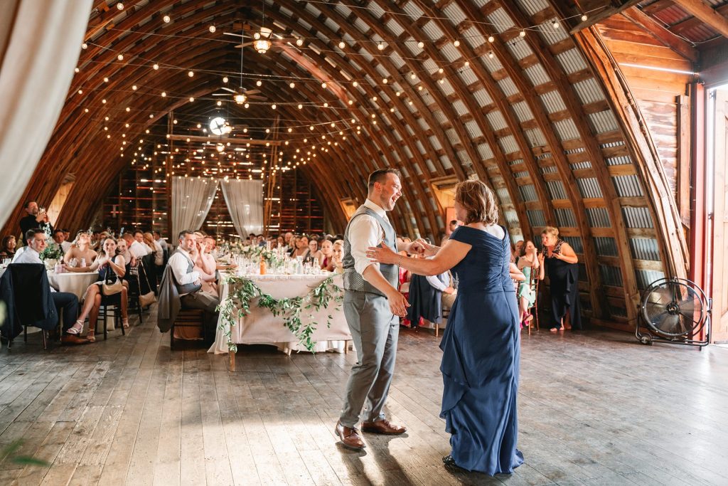 spring hayloft on the arch wedding reception dance