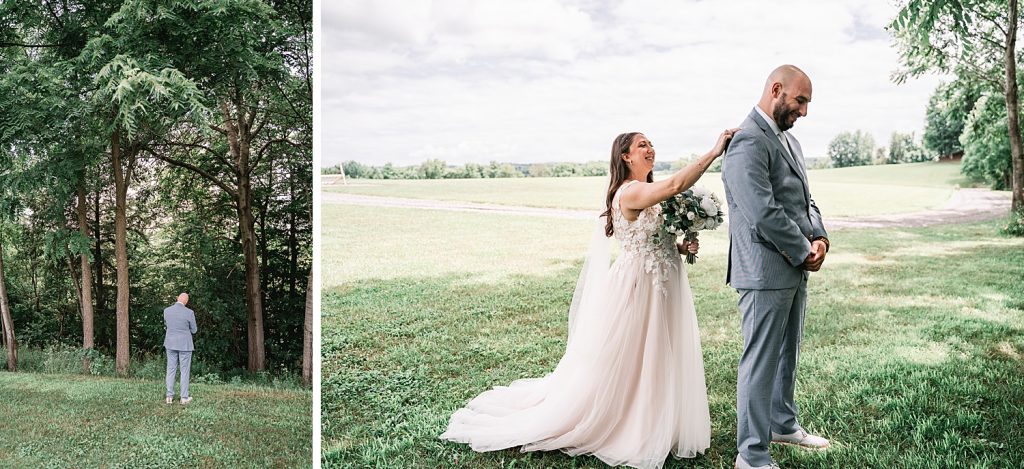 upstate ny barn wedding at hayloft on the arch first look