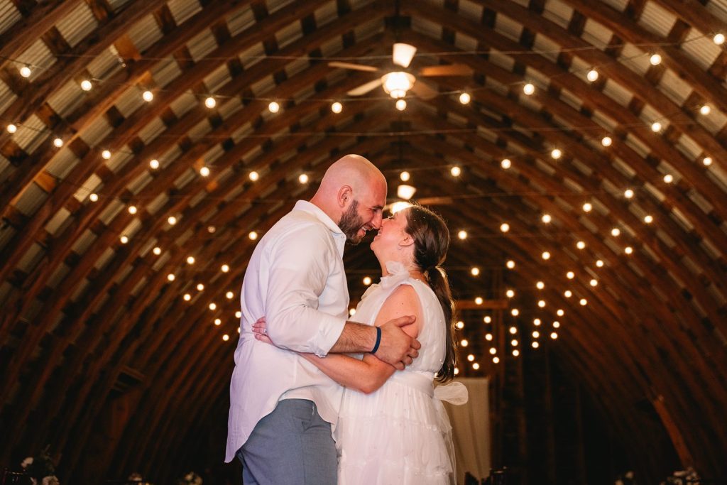 upstate ny barn wedding at hayloft on the arch at night