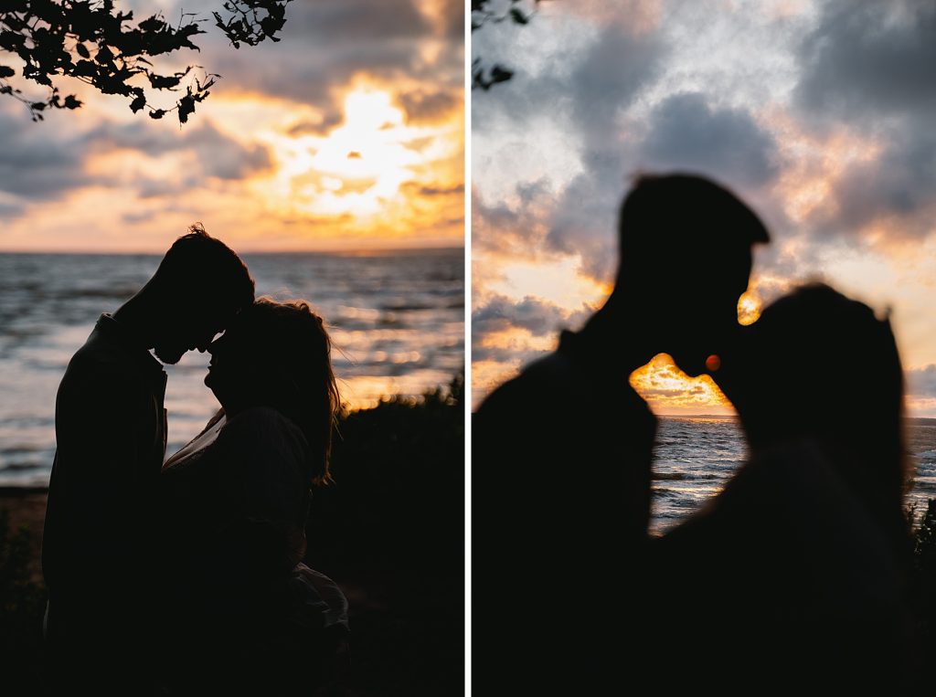 verona beach engagement session during sunset