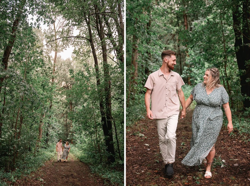 verona beach engagement session by the woods