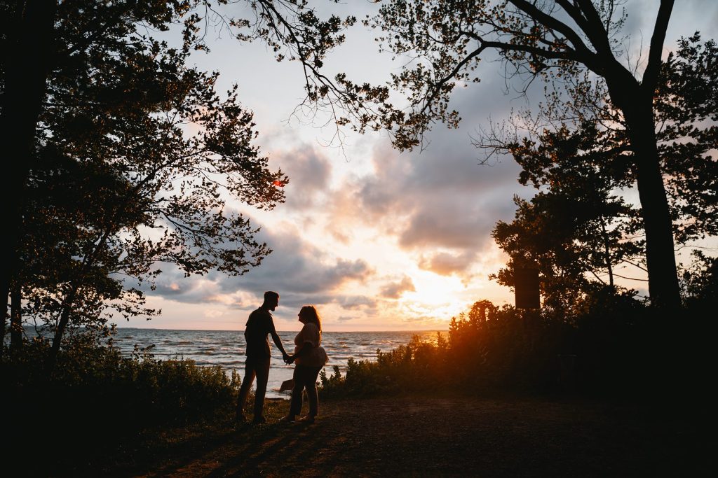 verona beach engagement session during sunset