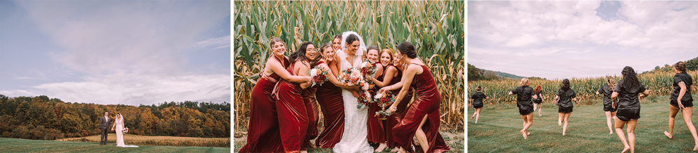 Wolf Oak Acres Wedding Portraits in the cornfield