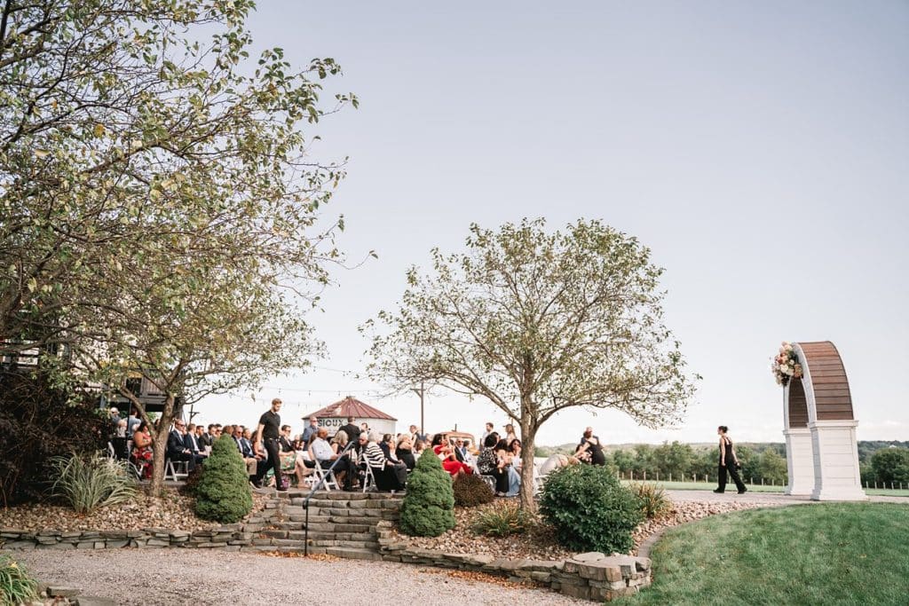 Hayloft on the Arch Wedding ceremony setup