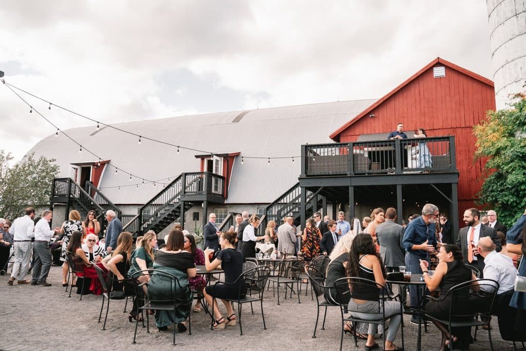 Hayloft on the Arch Wedding outdoor cocktail hour