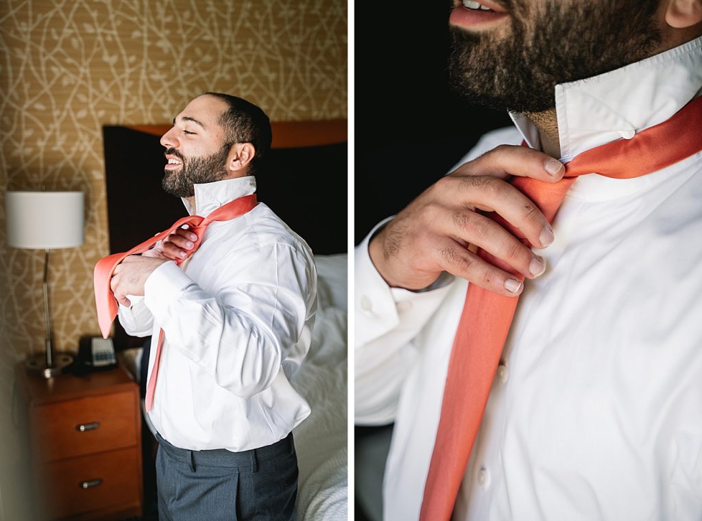 Hayloft on the Arch Wedding groom getting ready