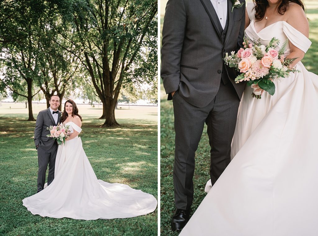 bride and groom portrait session for emerson pavilion wedding in auburn ny 