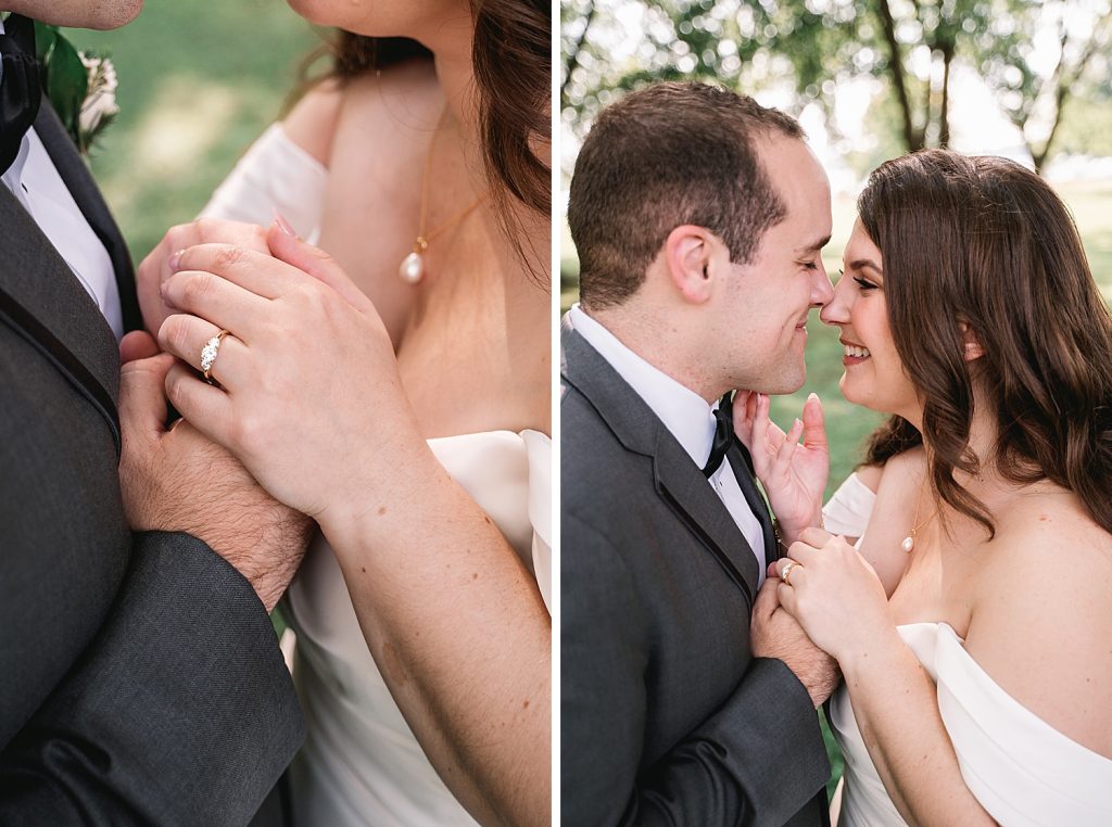 bride and groom portrait session for emerson pavilion wedding in auburn ny 