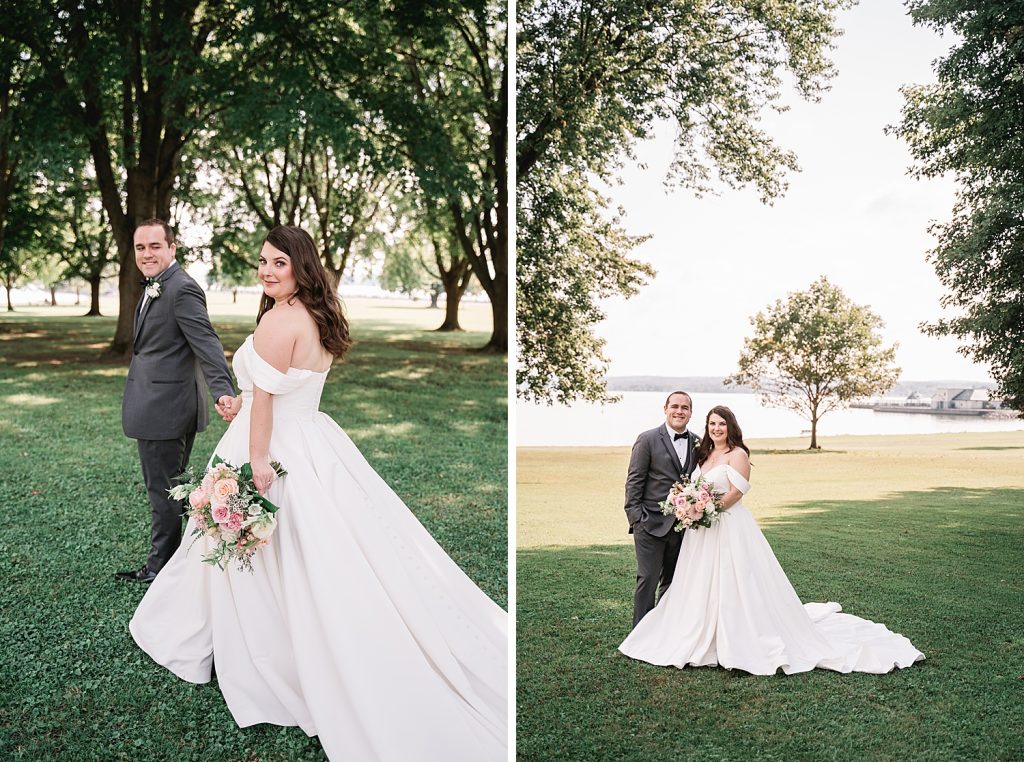 bride and groom portrait session for emerson pavilion wedding in auburn ny 