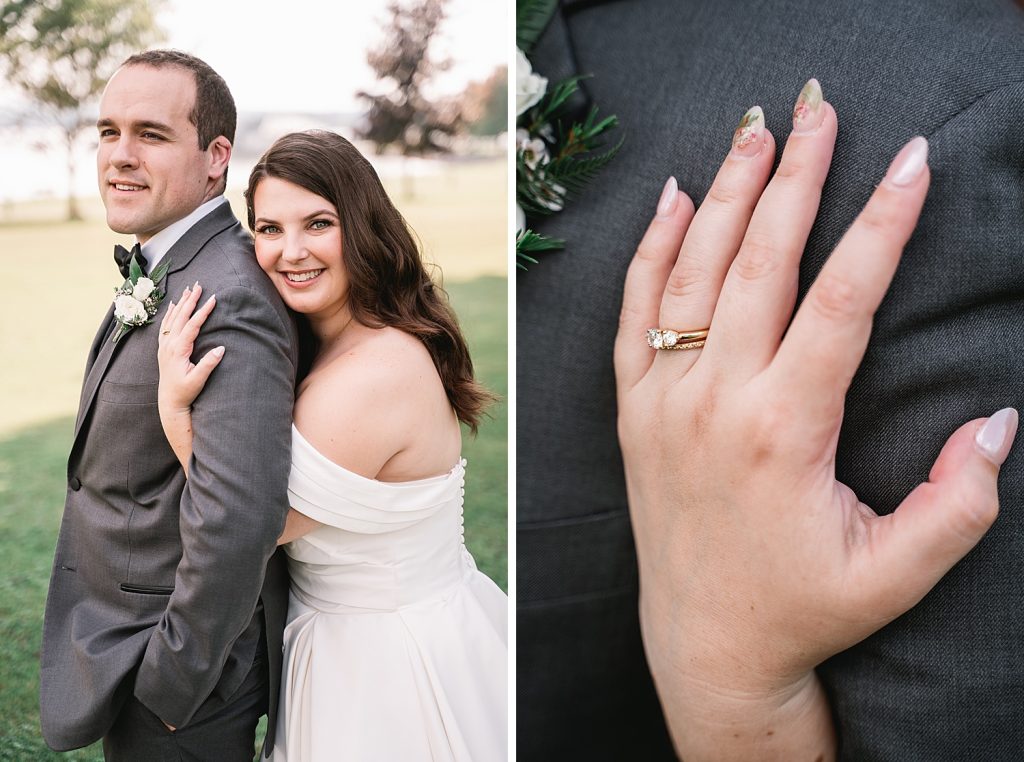 bride and groom portrait session for emerson pavilion wedding in auburn ny 