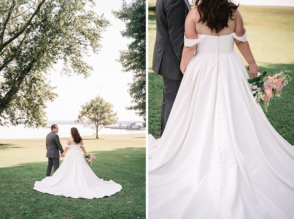 bride and groom portrait session for emerson pavilion wedding in auburn ny 