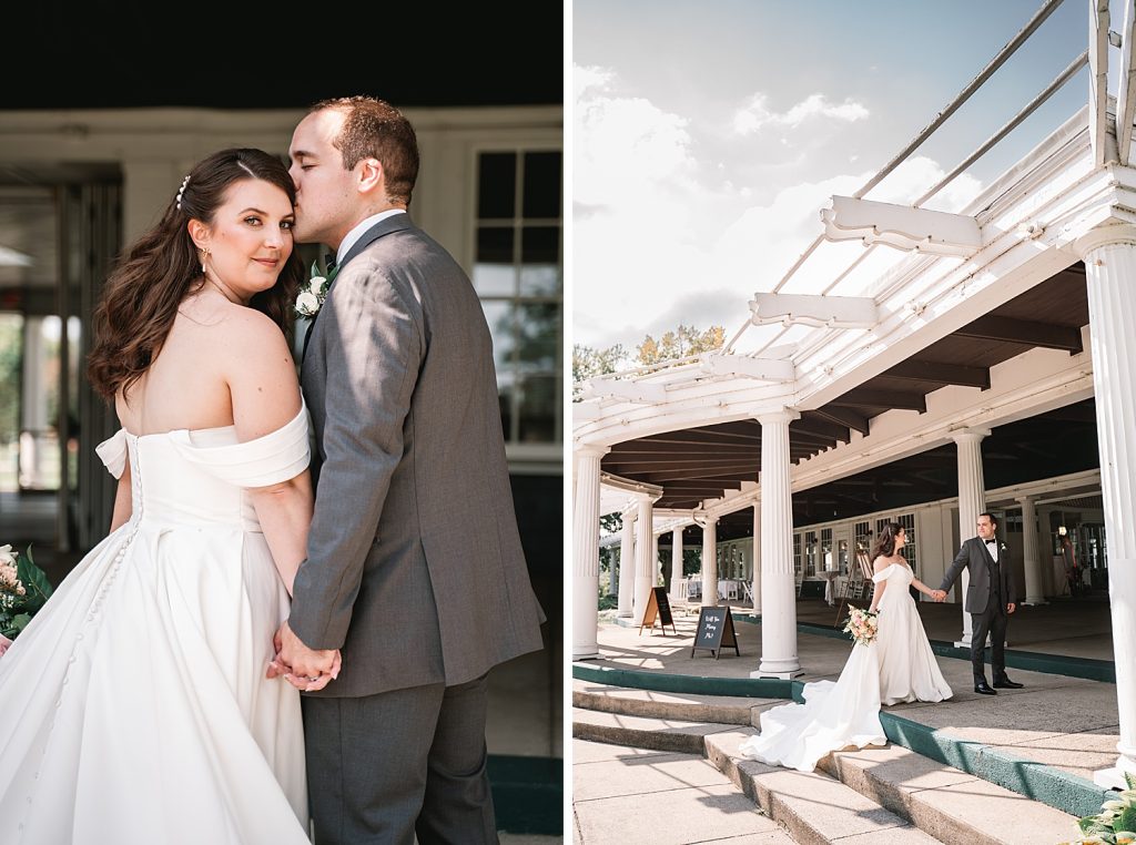 bride and groom portrait session for emerson pavilion wedding in auburn ny 